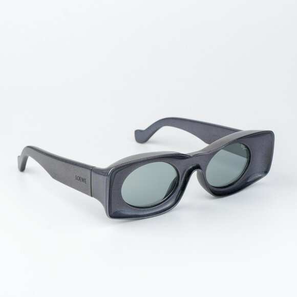 Loewe Paula's Ibiza Men Sunglasses Metallic Silver Mirror Rectangle LW40033I 05X - Picture 1 of 15